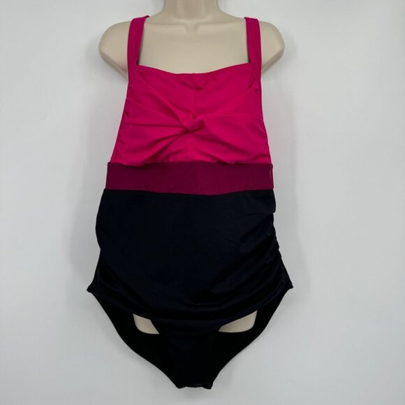 Bloom Chic Contrast Twist Front Skinny One Piece Swimsuit woman’s plus size 22 2 - Picture 1 of 12